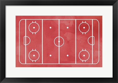 Framed Art Ice Hockey Rink Red Paint by Sports Mania Wall Decor 18x24 Artwork