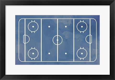 Framed Art Ice Hockey Rink Blue Paint by Sports Mania Wall Decor 18x24 Artwork