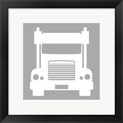 Framed Art Front View Trucks Set I - Gray Wall Decor18x24 Artwork