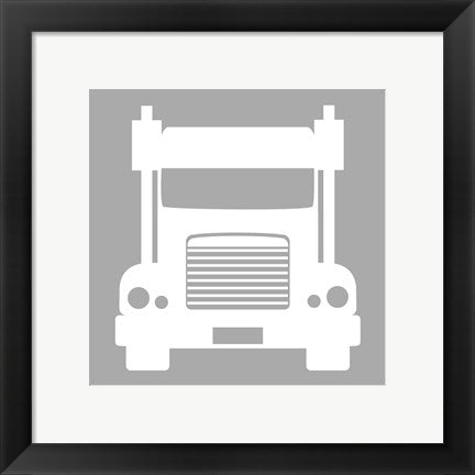 Framed Art Front View Trucks Set I - Gray Wall Decor18x24 Artwork