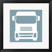 Framed Art Front View Trucks Set II - Blue Wall Decor18x24 Artwork