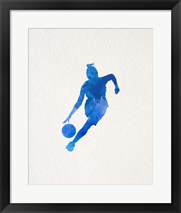 Framed Art Frame Art Basketball Girl Watercolor Silhouette Part II by Sports Mania Wall Decor 18x24 Artwork
