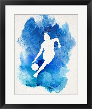 Framed Art Frame Art Basketball Girl Watercolor Silhouette Inverted Part II by Sports Mania Wall Decor 18x24 Artwork