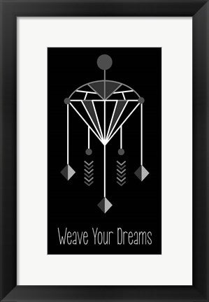Framed Art Weave Your Dreams Black Wall Decor 18x24 Artwork