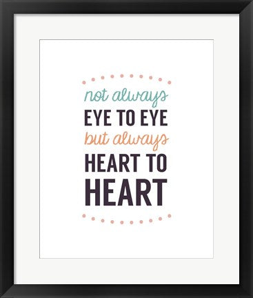 Framed Art Not Always Eye To Eye - Dot Design White Wall Decor 18x24 Artwork