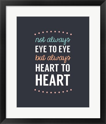Framed Art Not Always Eye To Eye - Dot Design Navy Wall Decor 18x24 Artwork