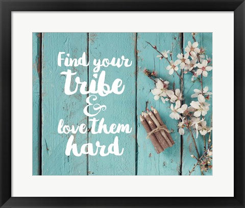Framed Art Find Your Tribe - Flowers and Pencils Wall Decor18x24 Artwork