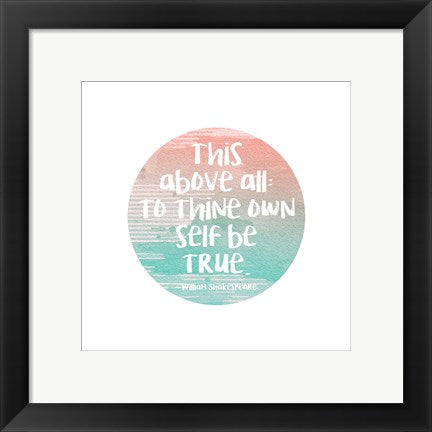 Framed Art To Thine Own Self Be True Shakespeare Green Wall Decor 18x24 Artwork
