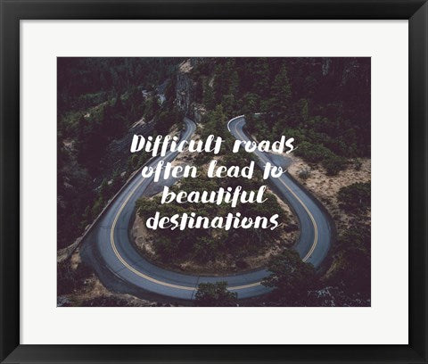 Framed Art Difficult Roads Strength Forest Wall Decor18x24 Artwork