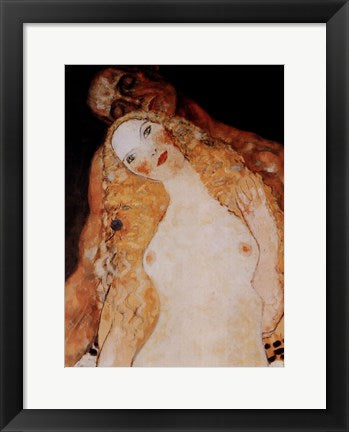Framed Art Frame Art Adam and Eve, c.1917 (detail) by Gustav Klimt Wall Decor 18x24 Artwork