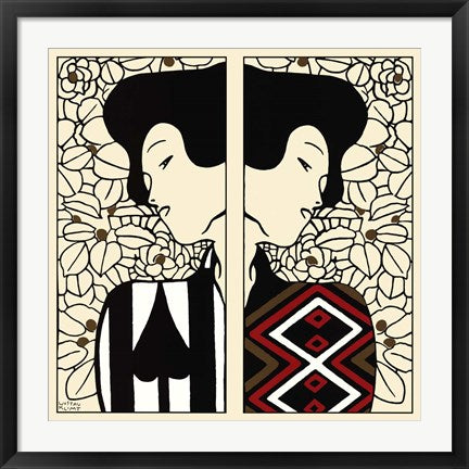 Framed Art Silhouette I & II by Gustav Klimt Wall Decor 18x24 Artwork