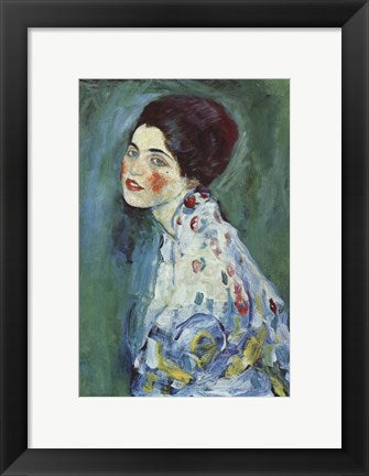 Framed Art Portrait of a Lady by Gustav Klimt Wall Decor 18x24 Artwork