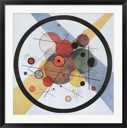 Framed Art Circles in Circle by Wassily Kandinsky Wall Decor 18x24 Artwork