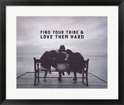 Framed Art Find Your Tribe - Friend Trio Grayscale Wall Decor18x24 Artwork