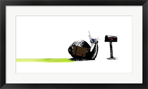 Framed Art Snail Mail Wall Decor 18x24 Artwork
