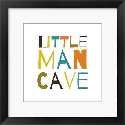 Framed Art Little Man Cave Warm Color Palette Wall Decor 18x24 Artwork