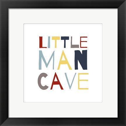 Framed Art Little Man Cave Primary Color Palette Wall Decor 18x24 Artwork