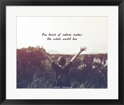 Framed Art One Touch of Nature Shakespeare Hiker Grayscale Wall Decor 18x24 Artwork