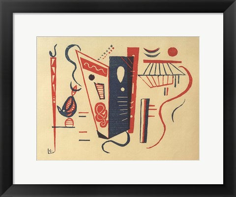 Framed Art Woodcut for 20th Century, 1939 by Wassily Kandinsky Wall Decor 18x24 Artwork