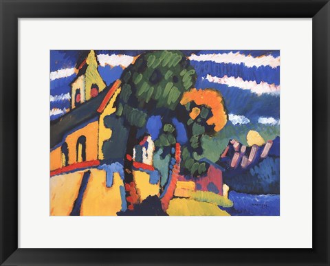 Framed Art Village Church in Riegsee, Bavaria, 1907 by Wassily Kandinsky Wall Decor 18x24 Artwork