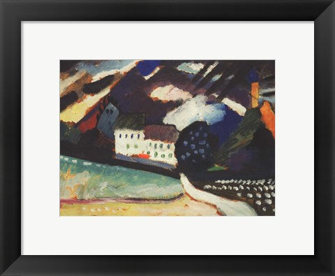 Framed Art Murnau, Schloss und Kirche II. Ca. 1909 by Wassily Kandinsky Wall Decor 18x24 Artwork