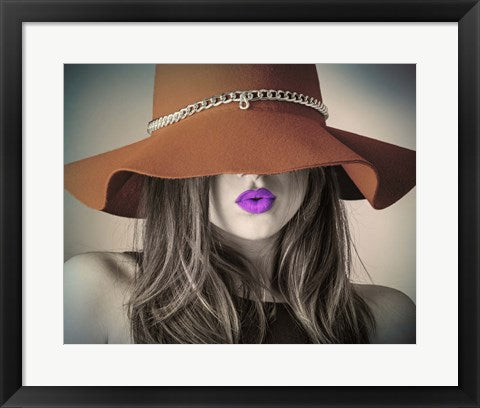 Framed Art Vintage Fashion - Brown Hat Wall Decor 18x24 Artwork