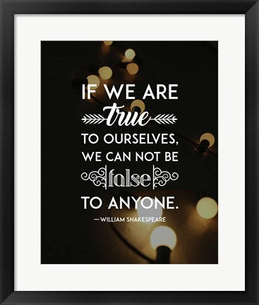 Framed Art If We Are True To Ourselves - Yellow Lights Wall Decor 18x24 Artwork