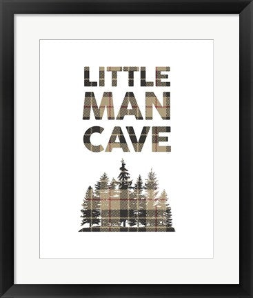 Framed Art Little Man Cave - Trees Tan Plaid Wall Decor 18x24 Artwork