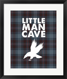 Little Man Cave - Eagle Blue Plaid Background by Color Me Happy