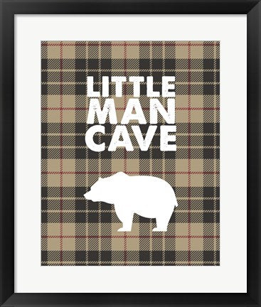 Little Man Cave - Bear Tan Plaid Background by Color Me Happy