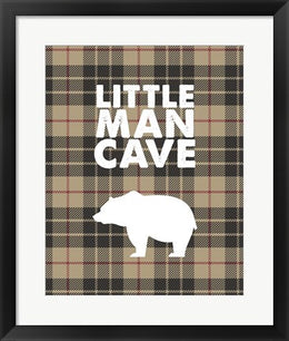 Little Man Cave - Bear Tan Plaid Background by Color Me Happy