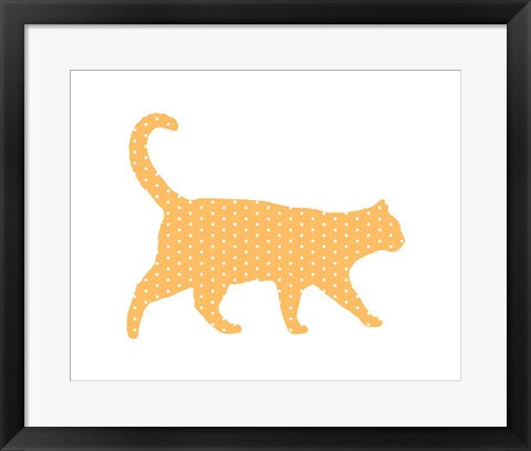 Framed Art Dot Pattern Cat - Orange Wall Decor18x24 Artwork