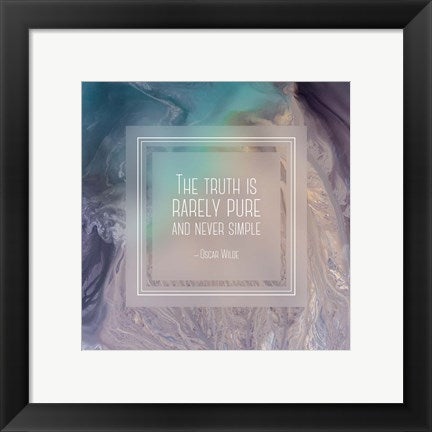 The Truth is Rarely Pure - Abstract Tan and Teal by Quote Master