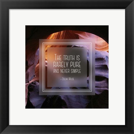 Framed Art The Truth is Rarely Pure - Canyon Wall Decor 18x24 Artwork