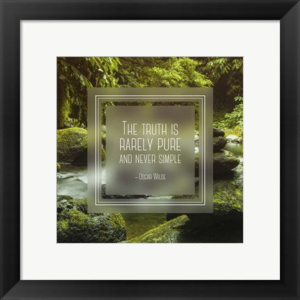 Framed Art The Truth is Rarely Pure - Forest and Stream Wall Decor 18x24 Artwork