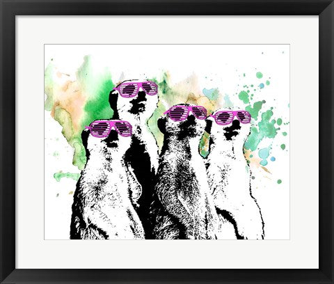Framed Art Hip Family Portrait - Pink Glasses Wall Decor 18x24 Artwork