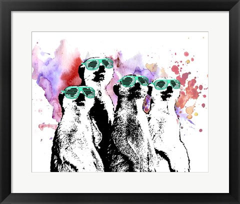 Framed Art Hip Family Portrait - Aqua Glasses Wall Decor 18x24 Artwork