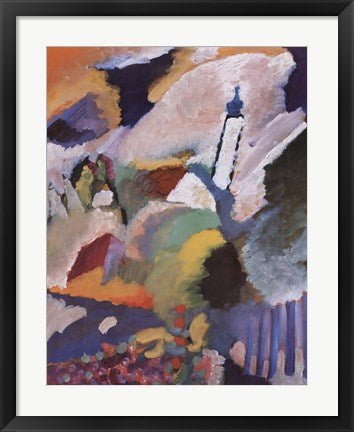 Framed Art Kirche in Murnau, 1910 by Wassily Kandinsky Wall Decor 18x24 Artwork