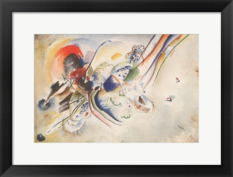Framed Art Study for Picture with Two Red Spots, 1916 by Wassily Kandinsky Wall Decor 18x24 Artwork
