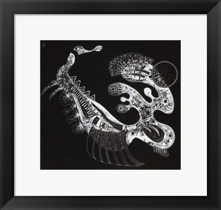 Framed Art Frame Art Black and White, 20th Century by Wassily Kandinsky Wall Decor 18x24 Artwork