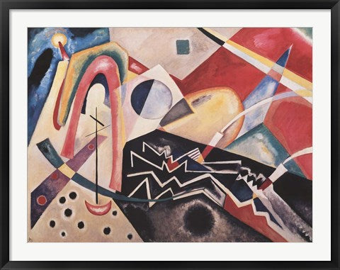 Framed Art White Zig Zag by Wassily Kandinsky Wall Decor 18x24 Artwork