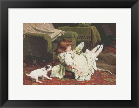 Framed Art Time to Play by Charles Burton Barber Wall Decor 18x24 Artwork