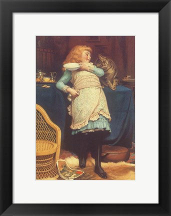 Framed Art Frame Art Coaxing is Better than Teasing by Charles Burton Barber Wall Decor 18x24 Artwork