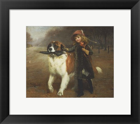 Framed Art Off to School by Charles Burton Barber Wall Decor 18x24 Artwork