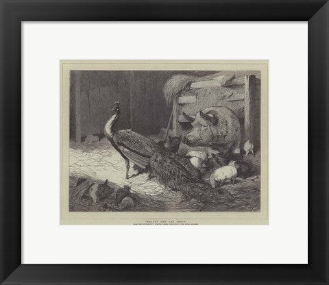 Framed Art Frame Art Beauty and the Beast by Charles Burton Barber Wall Decor 18x24 Artwork