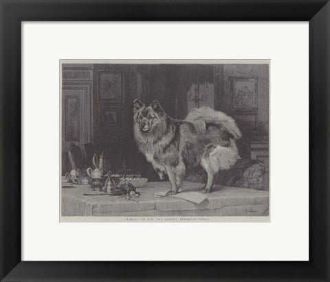 Framed Art Macro on HM the Queen's Breakfast Table by Charles Burton Barber Wall Decor 18x24 Artwork