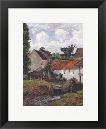 Framed Art Farm at Osny by Paul Gauguin Wall Decor 18x24 Artwork