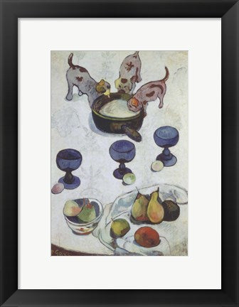 Framed Art Still Life with Three Puppies by Paul Gauguin Wall Decor 18x24 Artwork