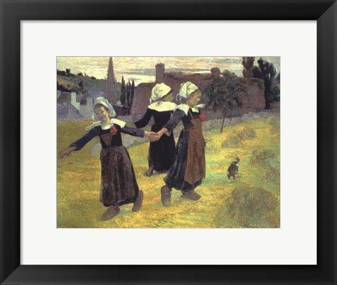 Framed Art Breton Girls, 1888 by Paul Gauguin Wall Decor 18x24 Artwork