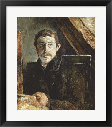 Framed Art Gauguin Behind an Easel by Paul Gauguin Wall Decor 18x24 Artwork